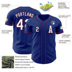 Custom Royal White-Crimson Authentic Baseball Jersey