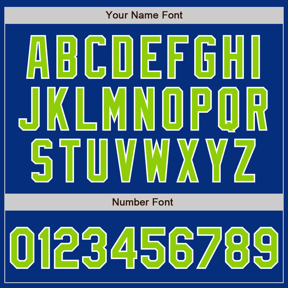 Custom Royal Neon Green-White Authentic Baseball Jersey