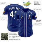 Custom Royal White-Black Authentic Baseball Jersey