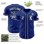 Custom Royal White-Black Authentic Baseball Jersey