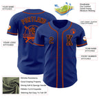 Custom Royal Black-Orange Authentic Baseball Jersey