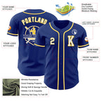 Custom Royal White-Yellow Authentic Baseball Jersey