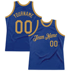 Custom Royal Old Gold Authentic Throwback Basketball Jersey