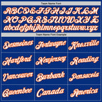 Custom Royal White-Orange Authentic Throwback Basketball Jersey