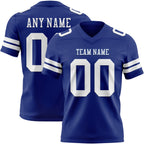 Custom Royal White Authentic Football Jersey