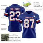 Custom Royal White-Red Authentic Football Jersey