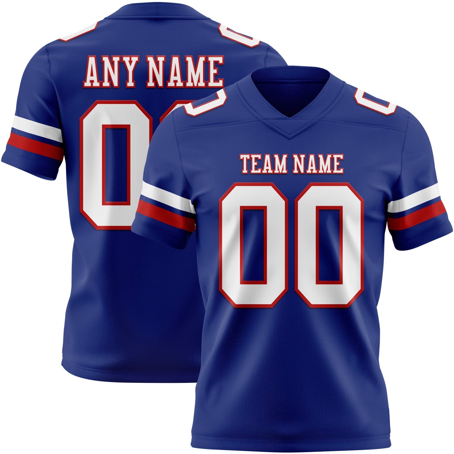 Custom Royal White-Red Authentic Football Jersey