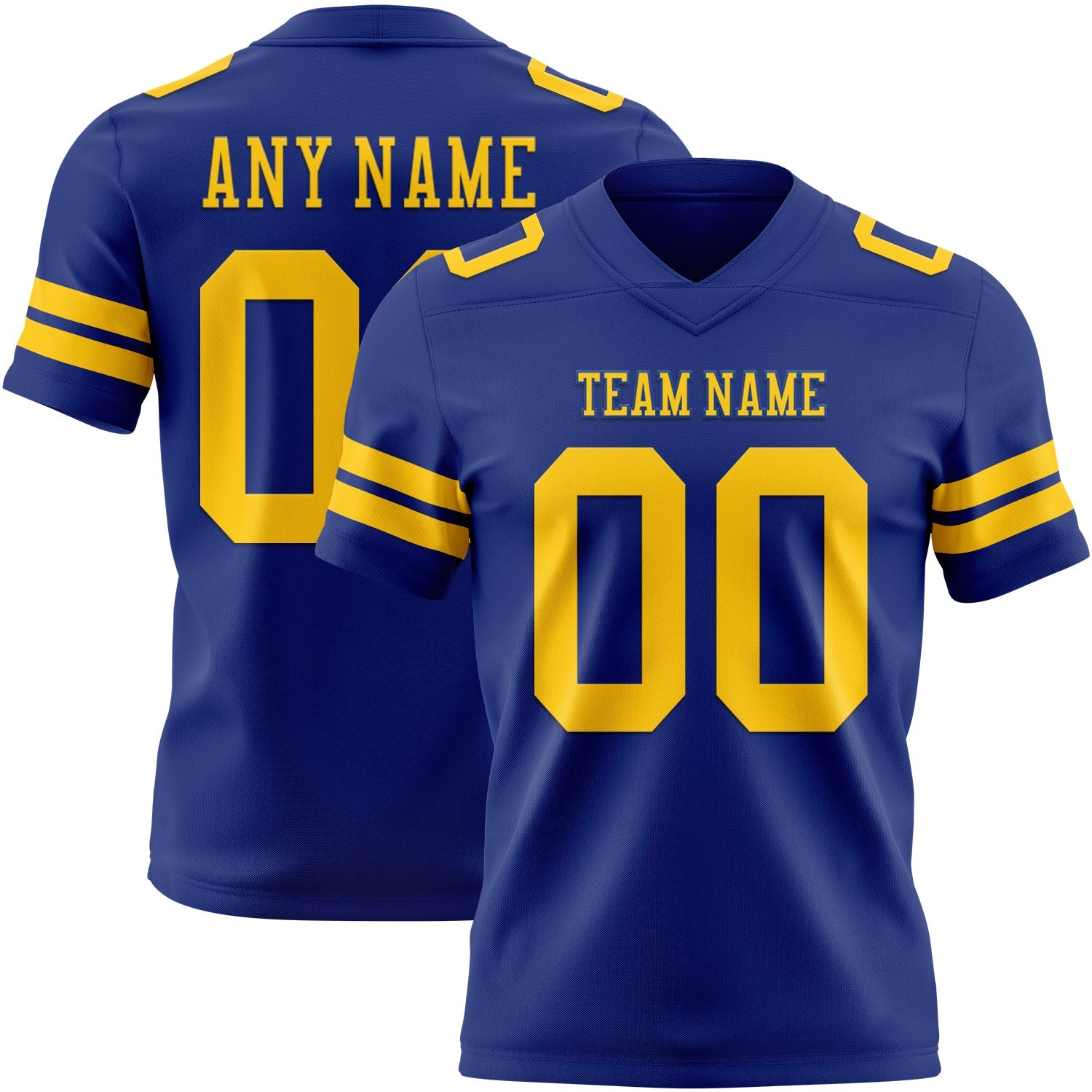 Custom Royal Yellow Authentic Football Jersey
