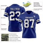 Custom Royal White-Black Authentic Football Jersey