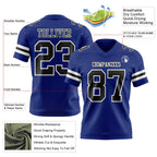 Custom Royal Black-White Authentic Football Jersey