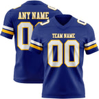 Custom Royal White-Gold Authentic Football Jersey