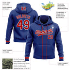 Custom Stitched Royal Red-White Baseball Pullover Sweatshirt Hoodie