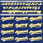 Custom Stitched Royal White-Yellow Baseball Pullover Sweatshirt Hoodie