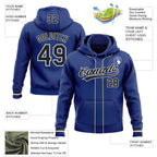 Custom Stitched Royal Black-White Baseball Pullover Sweatshirt Hoodie