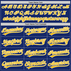 Custom Stitched Royal Gold-White Baseball Pullover Sweatshirt Hoodie