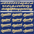 Custom Stitched Royal Old Gold-White Baseball Pullover Sweatshirt Hoodie