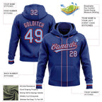 Custom Stitched Royal Light Blue-Red Baseball Pullover Sweatshirt Hoodie