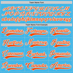Custom Sky Blue Orange-White Hockey Lace Neck Jersey