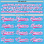 Custom Sky Blue Pink-White Hockey Jersey
