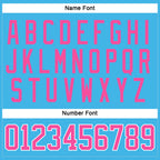 Custom Sky Blue Pink-White Hockey Jersey