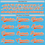 Custom Sky Blue Orange-White Hockey Jersey