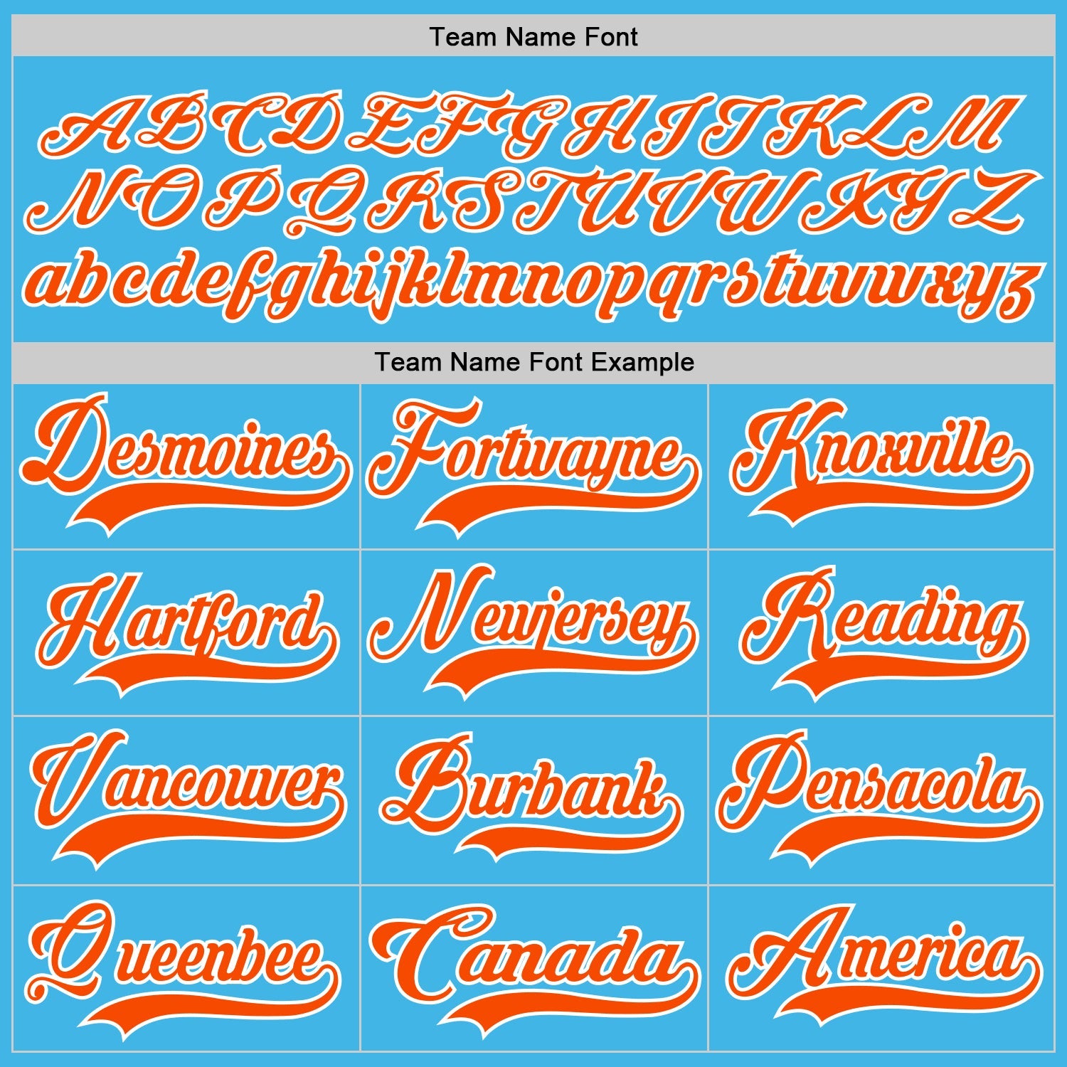 Custom Sky Blue Orange-White Hockey Jersey