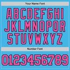 Custom Sky Blue Pink-Black Authentic Basketball Jersey