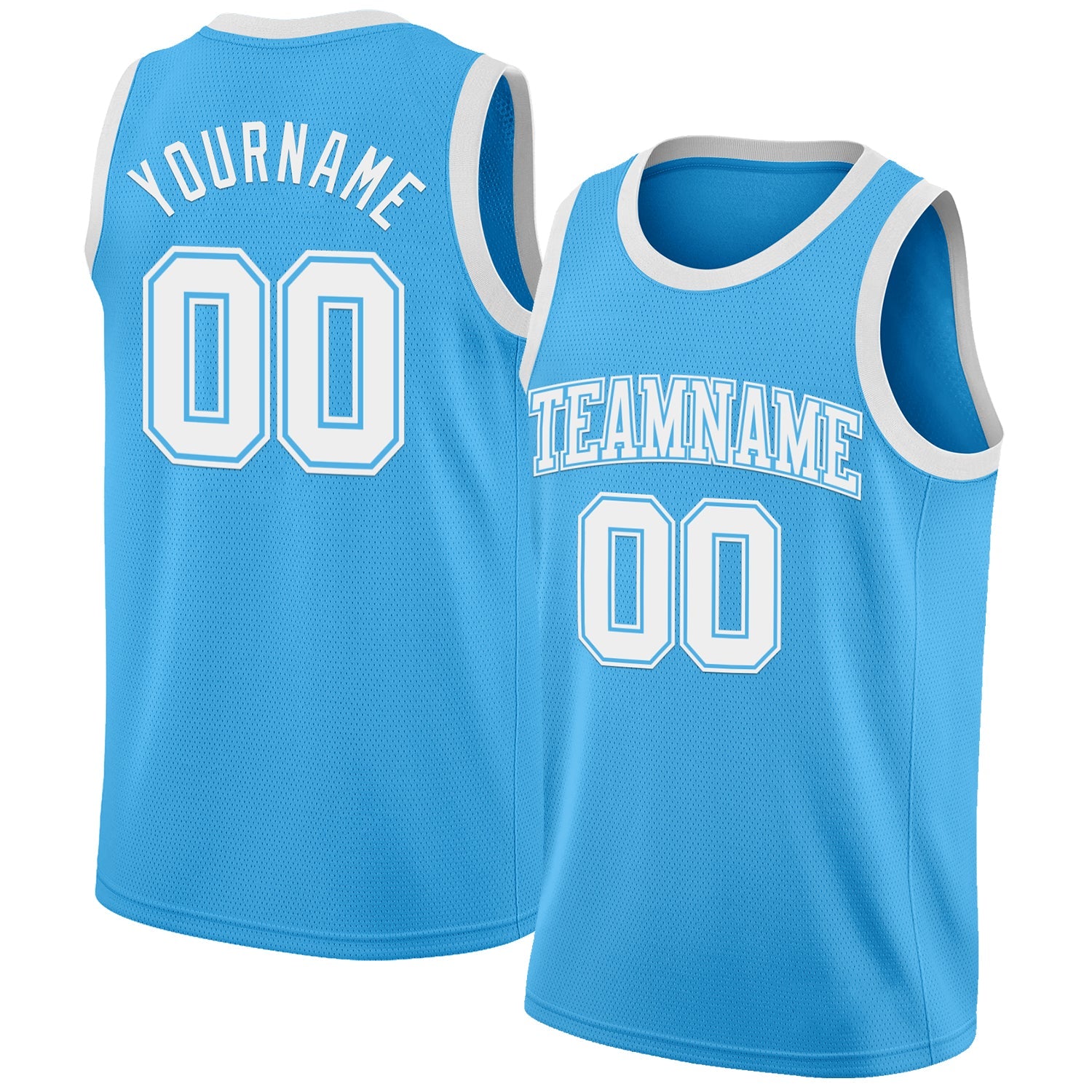 Custom Sky Blue White Authentic Basketball Jersey