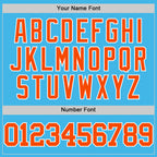 Custom Sky Blue Orange-White Authentic Basketball Jersey