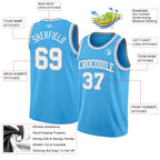 Custom Sky Blue White-Gray Authentic Basketball Jersey