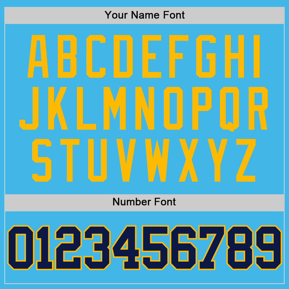 Custom Sky Blue Navy-Gold Authentic Basketball Jersey