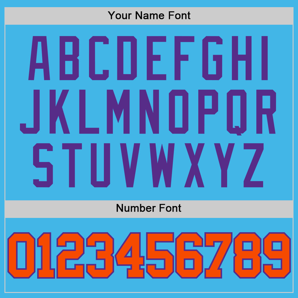 Custom Sky Blue Orange-Purple Authentic Basketball Jersey