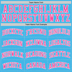 Custom Sky Blue Pink-White Authentic Basketball Jersey