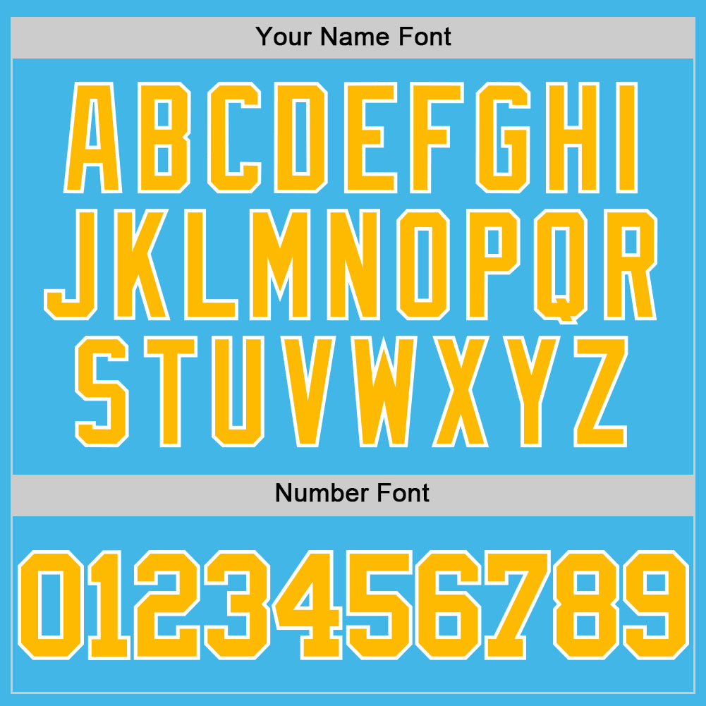 Custom Sky Blue Gold-White Authentic Basketball Jersey