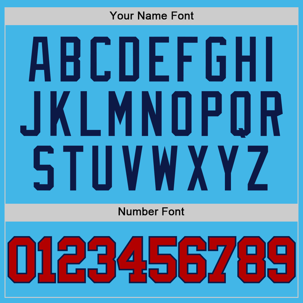 Custom Sky Blue Red-Navy Authentic Basketball Jersey