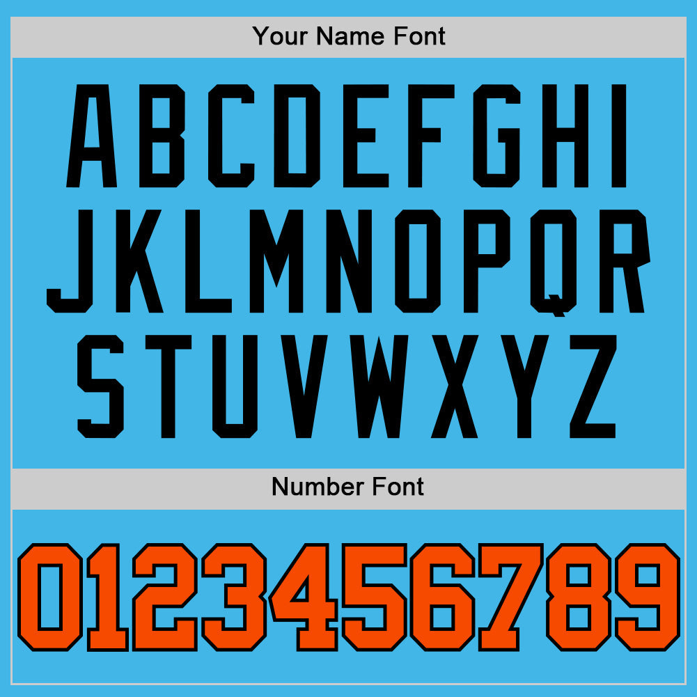 Custom Sky Blue Orange-Black Authentic Basketball Jersey