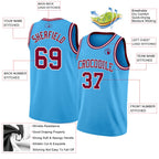 Custom Sky Blue Maroon-White Authentic Basketball Jersey
