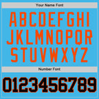 Custom Sky Blue Black-Orange Authentic Basketball Jersey