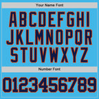 Custom Sky Blue Navy-Orange Authentic Basketball Jersey