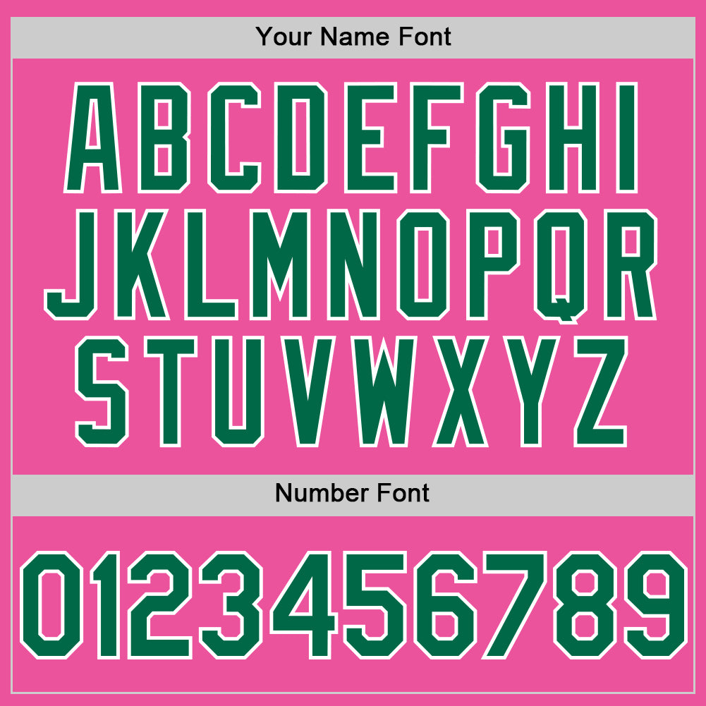 Custom Pink Kelly Green-White Authentic Sleeveless Baseball Jersey