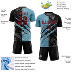 Custom Graffiti Pattern Maroon Black-Shadow Blue Scratch Sublimation Soccer Uniform Jersey