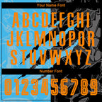 Custom Graffiti Pattern Bay Orange Black-Sky Blue Scratch Sublimation Soccer Uniform Jersey