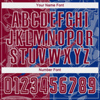 Custom Graffiti Pattern Maroon-Royal Scratch Sublimation Soccer Uniform Jersey