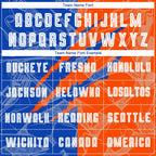 Custom Graffiti Pattern Thunder Blue-Orange Scratch Sublimation Soccer Uniform Jersey