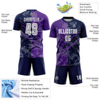 Custom Graffiti Pattern Purple-Navy Scratch Sublimation Soccer Uniform Jersey