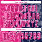 Custom Graffiti Pattern Hot Pink-Navy Scratch Sublimation Soccer Uniform Jersey