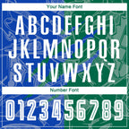 Custom Graffiti Pattern Thunder Blue-Kelly Green Scratch Sublimation Soccer Uniform Jersey