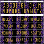 Custom Black Old Gold-Purple Abstract Shape Sublimation Soccer Uniform Jersey