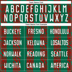 Custom Kelly Green White-Red Abstract Shape Sublimation Soccer Uniform Jersey