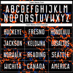 Custom Black Orange-Royal Abstract Fragment Art Sublimation Soccer Uniform Jersey
